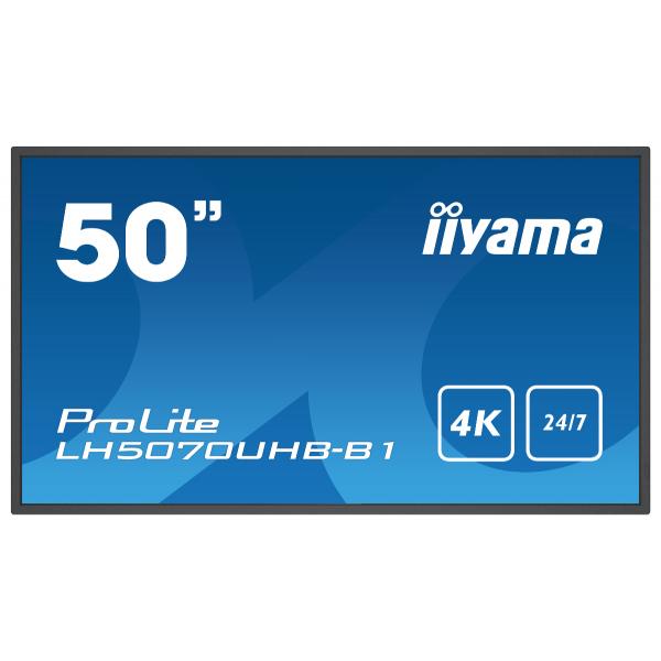 iiyama LH5070UHB-B1 visualizzatore di messaggi Pannello piatto per segnaletica digitale 125,7 cm (49.5") VA 700 cd/m² 4K Ultra HD Nero Processore integrato Android 9.0 24/7