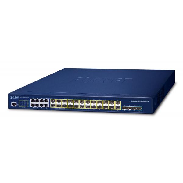 PLANET Layer 3 16-Port 100/1000X SFP Gestito L3 10G Ethernet (100/1000/10000) 1U Blu