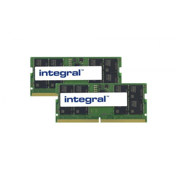 32GB [2x16GB] LAPTOP RAM MODULE KIT DDR5 4800MHZ PC5-38400 UNBUFFERED NON-ECC 1.1V 2GX8 CL40 INTEGRAL