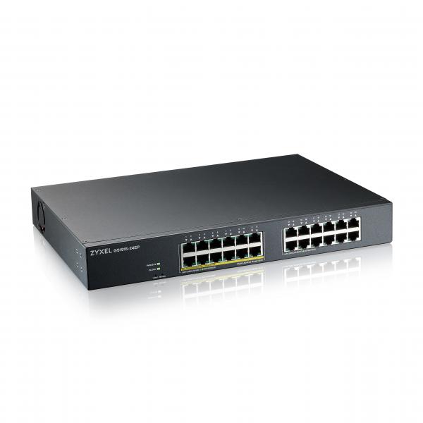 Zyxel GS1915-24EP Gestito L2 Gigabit Ethernet [10/100/1000] Supporto Power over Ethernet [PoE] 1U Nero (GS1915-24EP 24 PORT GBE SWITCH - 12 PORTS POE+ 130 WATT 802.3AT)