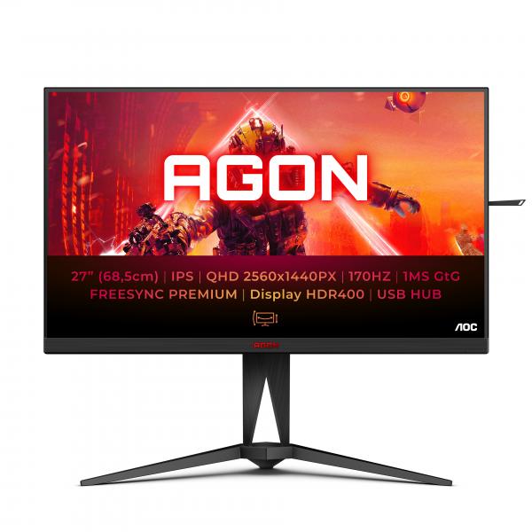 AOC AG275QX/EU Monitor PC 68,6 cm (27") 2560 x 1440 Pixel Quad HD Nero, Rosso