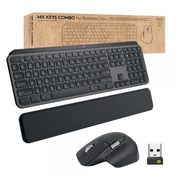 Logitech MX Keys combo for Business Gen 2 tastiera Mouse incluso RF senza fili + Bluetooth QWERTY US International Grafite