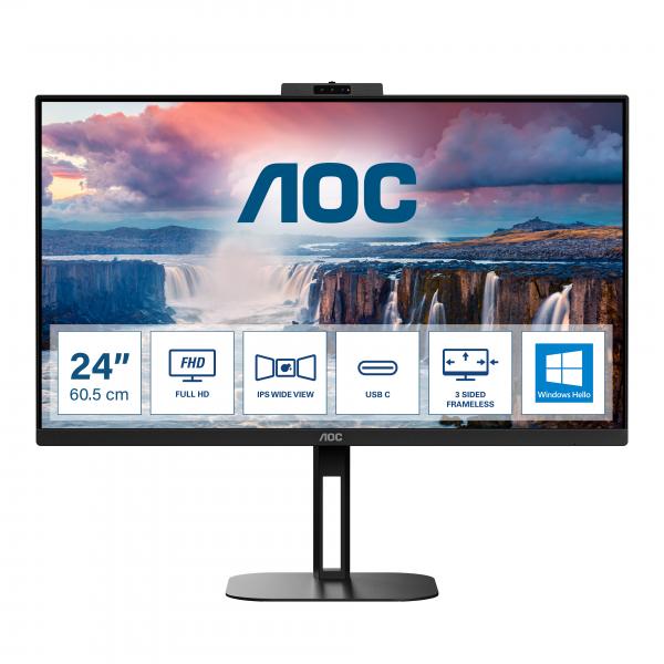AOC V5 24V5CW/BK Monitor PC 60,5 cm [23.8] 1920 x 1080 Pixel Full HD LED Nero (23.8 IPS 1920x1080 75Hz HDMI)