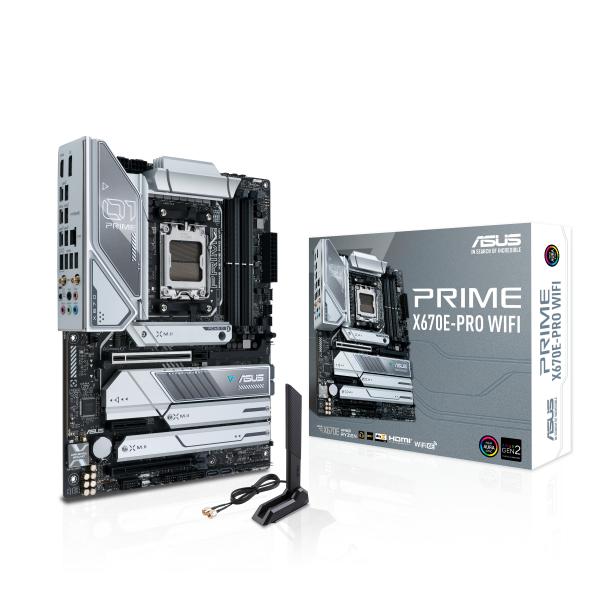 ASUS PRIME X670E-PRO WIFI ASUS PRIME X670E-PRO WIFI SCHEDA MADRE ATX AMD X670 AMD AM5 DDR5 PCI 5.0 REALTEK 2.5GB ETHERNET WIFI 6E REALTEK 7.1 SURROUND 4xM.2 4xSATA 6GB/S AURA SYNC RGB NERO