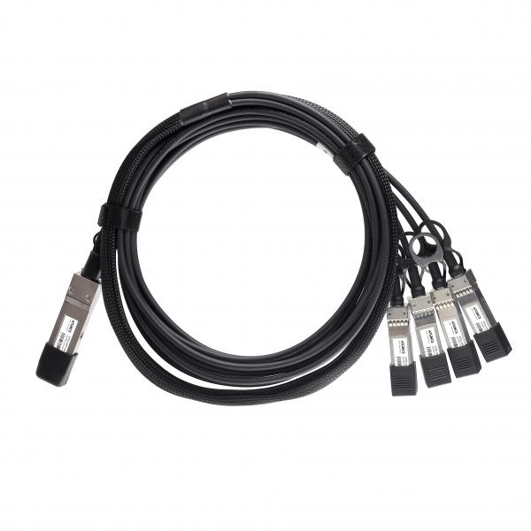 ATGBICS QSFP-4SFP10G-CU3M-HW-C cavo di rete Nero 3 m (QSFP-4SFP10G-CU3M-HW ATGBICS Huawei Compatible Direct Attach Copper Breakout Cable 40G QSFP+ to 4x10G SFP+ [3m, Passive])
