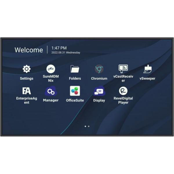 Viewsonic CDE4330 visualizzatore di messaggi 109,2 cm [43] Wi-Fi 450 cd/mÂ² 4K Ultra HD Nero Touch screen Processore integrato Android 11 (CDE4330 - 43 4K [UHD] LED - Signage & Presentation - Display, Landscape or Portrait, 24/7 - Warranty: 36M)