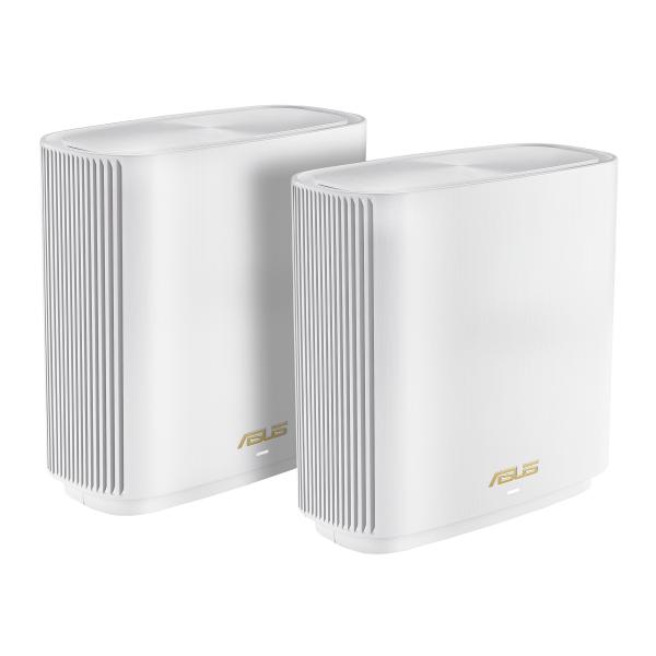 ASUS ZenWiFi AX [XT9] AX7800 2er Set WeiÃŸ Banda tripla [2.4 GHz/5 GHz/5 GHz] Wi-Fi 6 [802.11ax] Bianco 4 Interno (ASUS ZENWIFI XT9 WIFI 6 MESH WHITE)