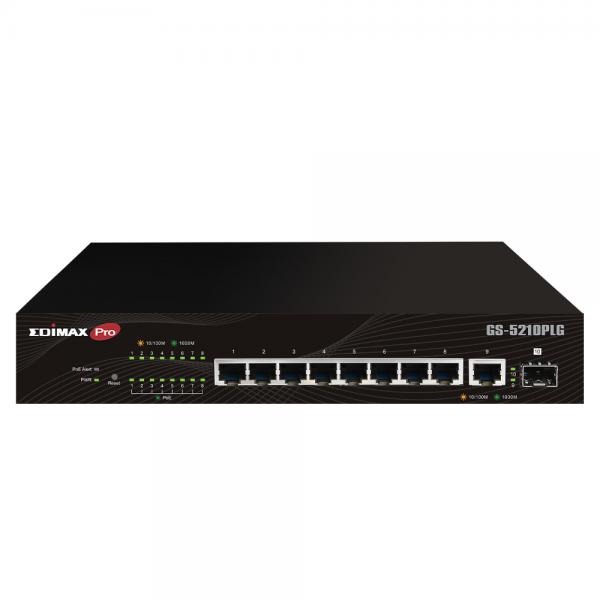 Edimax Smart Switch Web 10 porte Gigabit PoE+ 1 porta SFP, GS-5210PLG