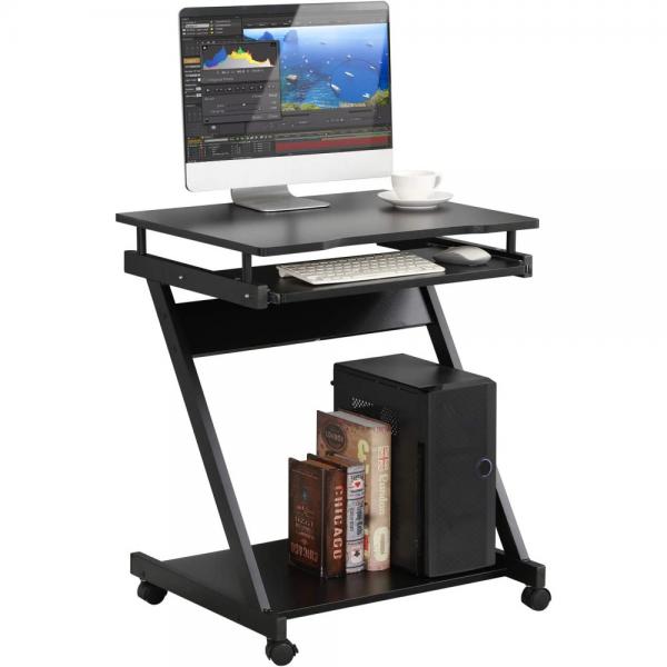 Techly Scrivania Compatta per Computer con Ripiano Estraibile per Tastiera