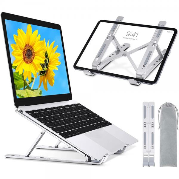 Techly Supporto Pieghevole in Alluminio per Notebook Tablet e Smartphone da 10''