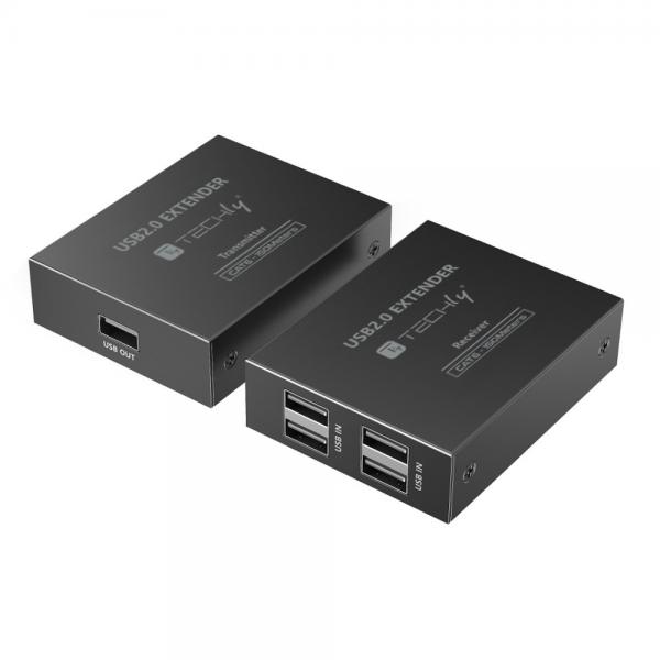 Techly Extender USB 2.0 High-Speed 4 porte su cavo Cat.6 150m
