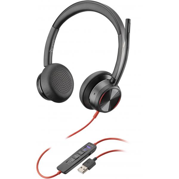 HP Cuffie stereo USB-A Poly Blackwire 8225-M