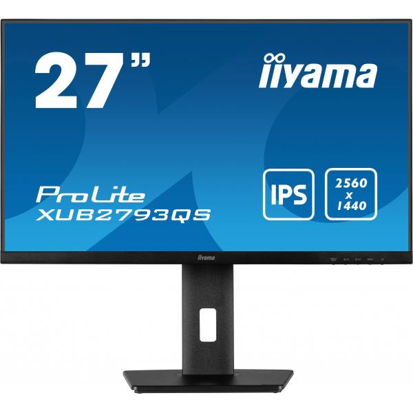 iiyama ProLite XUB2793QS-B1 Monitor PC 68,6 cm [27] 2560 x 1440 Pixel Wide Quad HD LED Nero (XUB2793QS-B1 27IN 2560X1440 IPS - 1000:1 16:9 1MS HDMI/HDCP)