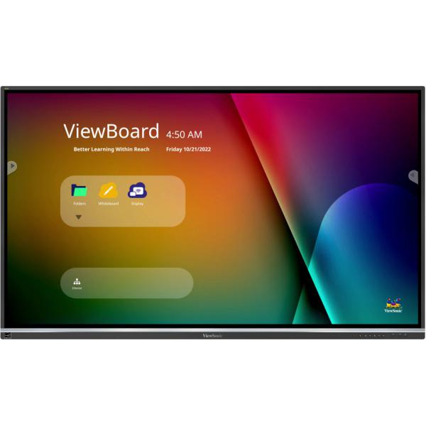 Viewsonic IFP7550-5 lavagna interattiva 190,5 cm [75] 3840 x 2160 Pixel Touch screen Nero HDMI (IFP, 75[74.5] 20 Points - Multi Touch)