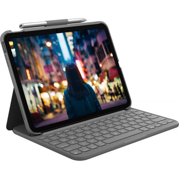 Logitech Slim Folio Grigio Bluetooth QWERTZ Tedesco