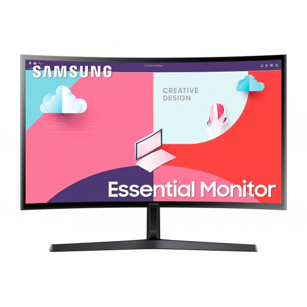 Samsung Monitor Curvo Serie S36C da 24'' Full HD (Computer Monitor 68.6 Cm - [27] 1920 X 1080 Pixels Full - Hd Led Black - Warranty: 12M)