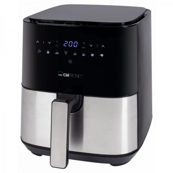 Clatronic FR 3782 H Singolo 5 L Indipendente 1450 W Friggitrice ad aria calda Nero, Acciaio inox (Clatronic FR 3782 H inox HeiÃ?luft-Frit)