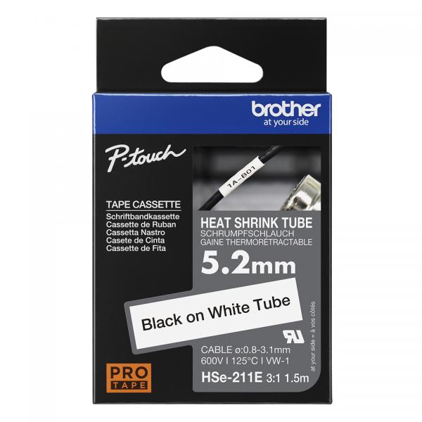 Brother HSE-211E nastro per etichettatrice Nero su bianco