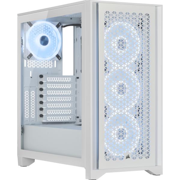 Corsair iCUE 4000D RGB Midi Tower Bianco (Corsair iCUE 4000D RGB AIRFLOW Gaming Case w/ Glass Window, E-ATX, 3x AF120 RGB Fans, High-Airflow Front, USB-C, RGB Controller, White)