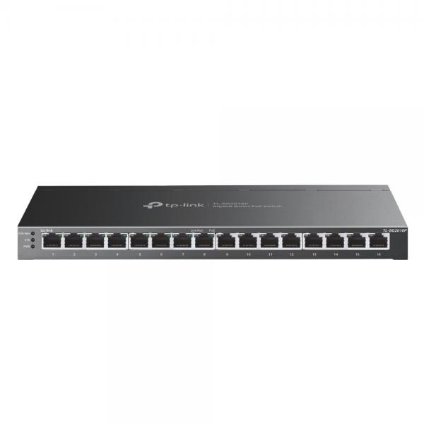 TP-Link Omada SG2016P switch di rete Gestito L2/L2+ Gigabit Ethernet [10/100/1000] Supporto Power over Ethernet [PoE] Nero (16-PORT GIGABIT SMART SWITCH - 8-PORT POE+ 120W POE)
