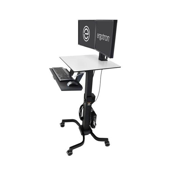 Ergotron WorkFit-C, Dual Sit-Stand Carrello multimediale Nero, Grigio Pannello piatto