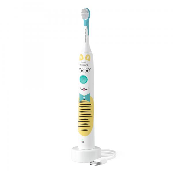 Philips Sonicare Spazzolino Elettrico Sonico For Kids Pet Edition bianco e verde acqua HX3601/01 (Philips Sonicare For Kids Design-a-Pet)