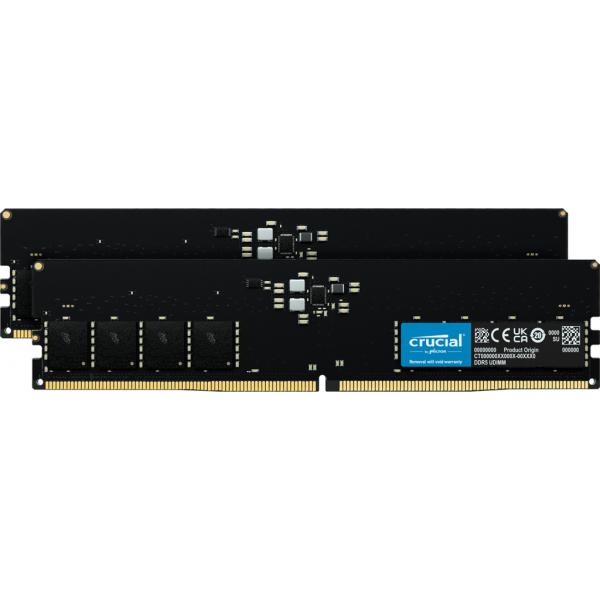Crucial - DDR5 - kit - 32 GB: 2 x 16 GB - DIMM 288-PIN - 5600 MHz / PC5-44800 - CL46 - 1.1 V - senza buffer