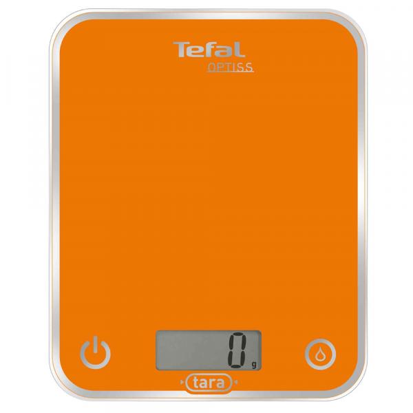 Tefal BC5001 Optiss Glass - Bilancia da Cucina Elettronica, Portata 5 kg, Arancione