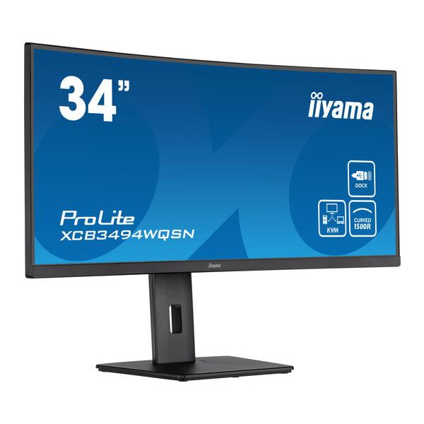 iiyama ProLite XCB3494WQSN-B5 LED display 86,4 cm [34] 3440 x 1440 Pixel UltraWide Quad HD Nero (Iiyama XCB3494WQSN-B5 Monitor)
