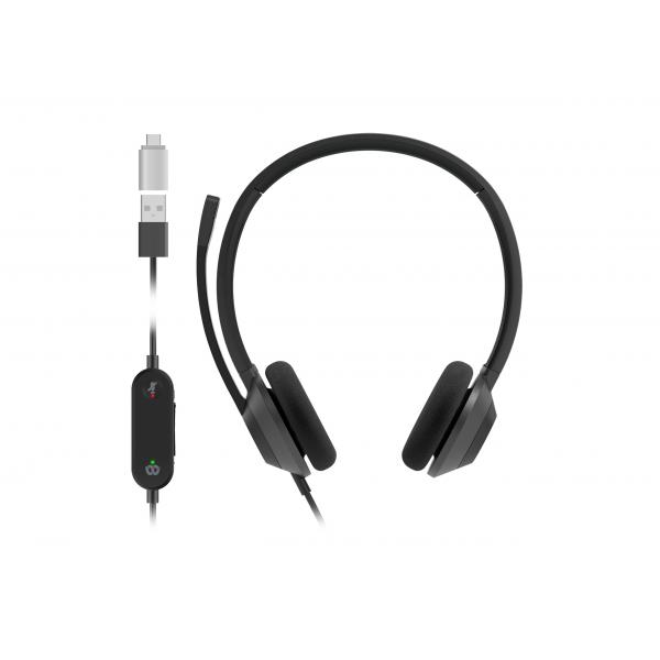 Cisco Headset 322 - Cuffie con microfono - over ear - cablato - USB-A - nero carbonio