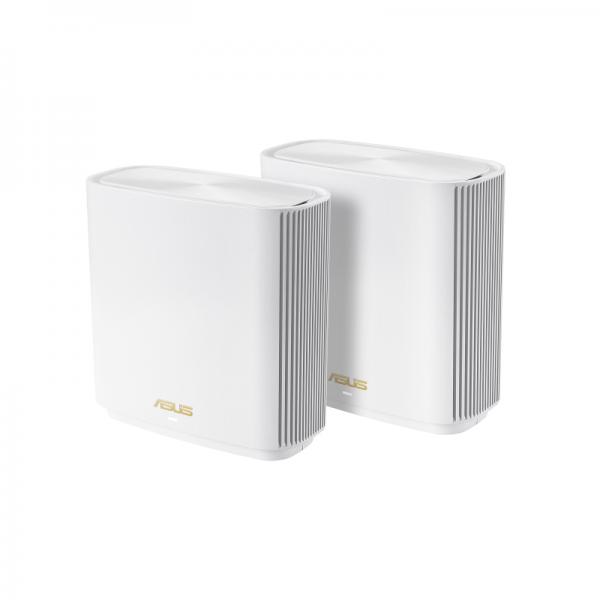 ASUS ZenWiFi AX XT8 (W-2-PK) router wireless Gigabit Ethernet Banda tripla (2.4 GHz/5 GHz/5 GHz) 4G Bianco