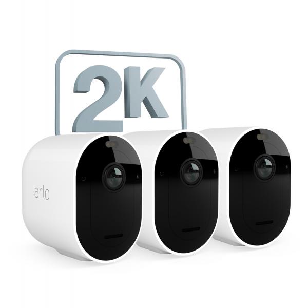Arlo Telecamera di sicurezza senza fili Pro 5 2K Spotlight, set da 3 bianco