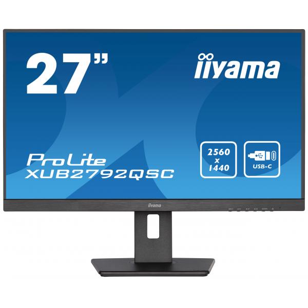 iiyama ProLite Monitor PC 68,6 cm [27] 2560 x 1440 Pixel Wide Quad HD LED Nero (Iiyama XUB2792QSC-B5 Monitor)