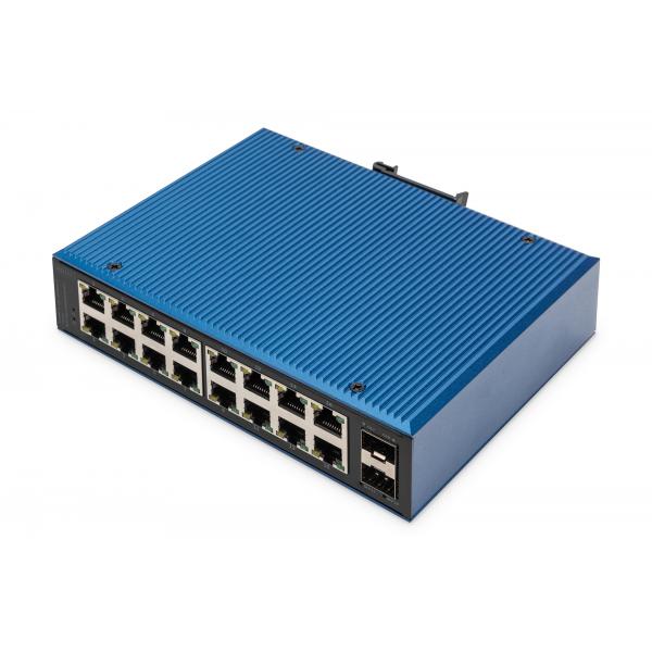 Digitus Switch Ethernet industriale 16 porte 10/100/1000BASE-TX +2G SFP