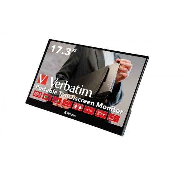 Verbatim 49593 Monitor PC 43,9 cm [17.3] 1920 x 1080 Pixel Full HD LCD Touch screen Nero (VERBATIM PMT-17 PORT TOUCHSCREEN MONITOR 17.3 FULL HD 1080P)