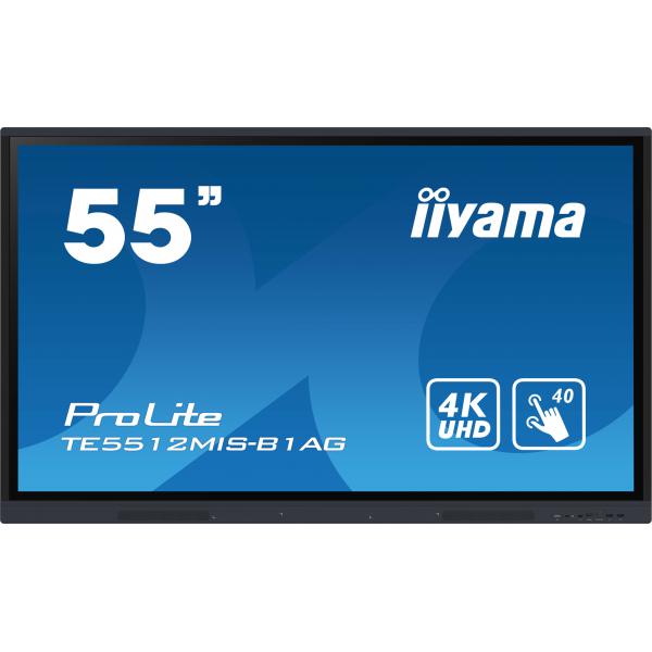 iiyama TE5512MIS-B1AG visualizzatore di messaggi Pannello piatto per segnaletica digitale 139,7 cm (55") LED Wi-Fi 400 cd/m² 4K Ultra HD Nero Touch screen Processore integrato Android 11 16/7