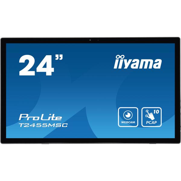 iiyama T2455MSC-B1 visualizzatore di messaggi Pannello piatto per segnaletica digitale 61 cm [24] LED 400 cd/mÂ² Full HD Nero Touch screen (iiyama ProLite T2455MSC-B1 - Monitor a LED - 24 [23.8 visualizzabile] - touchscreen - 1920 x 1080 Full HD [1080p] - IPS - 400 cd/mÂ² - 1000:1 - 5 ms - HDMI, DisplayPort, USB - altoparlanti - nero opaco)