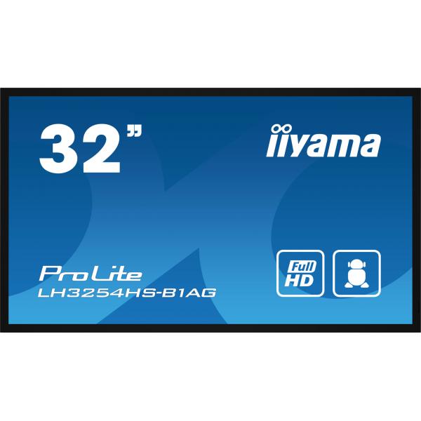 iiyama LH3254HS-B1AG visualizzatore di messaggi Pannello piatto per segnaletica digitale 80 cm (31.5") LCD Wi-Fi 500 cd/m² Full HD Nero Processore integrato Android 11 24/7