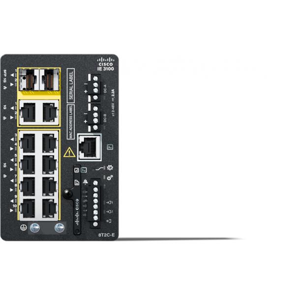 Cisco Catalyst IE-3100-8T2C-E switch di rete Gestito L2 Gigabit Ethernet (10/100/1000) Nero