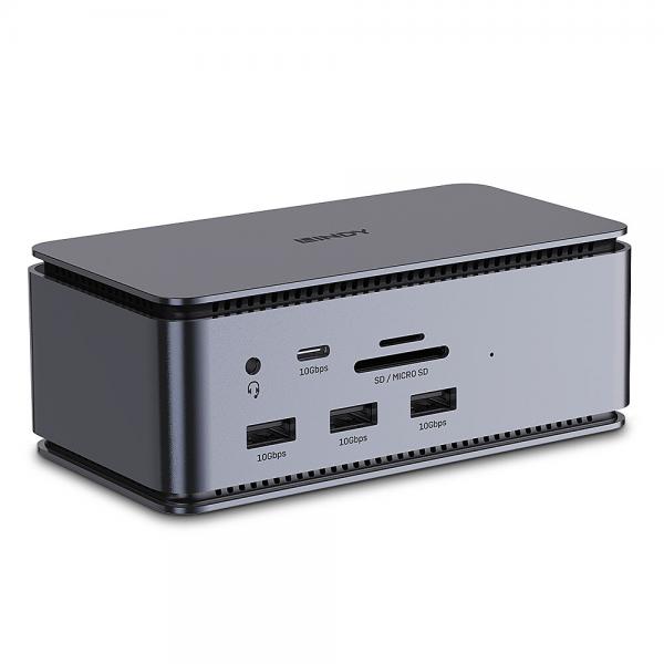 Lindy 43372 replicatore di porte e docking station per laptop USB4 Antracite (USB4 LAPTOP DOCKING STATION - )