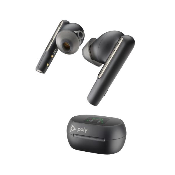 POLY Voyager Free 60+ Auricolare Wireless In-ear Ufficio Bluetooth Nero (Poly Voyager Free 60+ UC M Carbon Black Earbuds +BT700 USB-A Adapter +Touchscreen Charge Case)