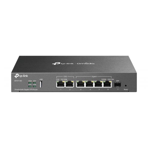 TP-Link ER707-M2 router cablato 2.5 Gigabit Ethernet, Fast Ethernet, Gigabit Ethernet Nero (OMADA MULTI-GIGABIT VPN ROUTER - 4X GIGABIT RJ45 WAN/LAN PORT)