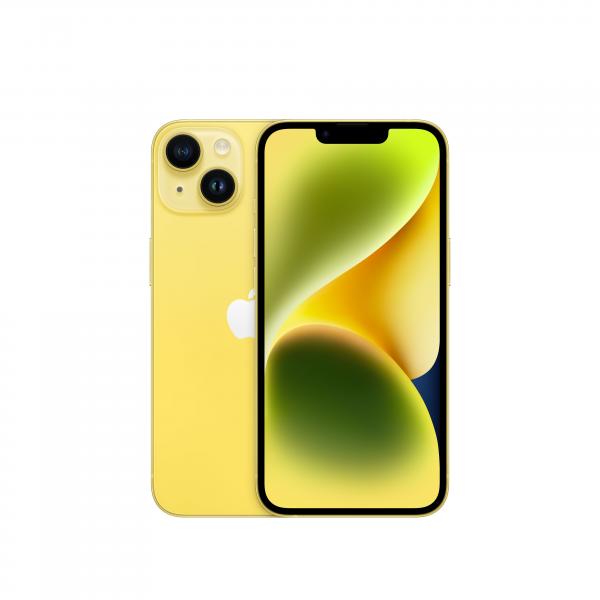 Apple iPhone 14 15,5 cm [6.1] Doppia SIM iOS 17 5G 512 GB Giallo (Apple iPhone 14 - 5G smartphone - dual-SIM / Internal Memory 512 GB - OLED display - 6.1 - 2532 x 1170 pixels - 2x rear cameras 12 MP, 12 MP - front camera 12 MP - yellow)