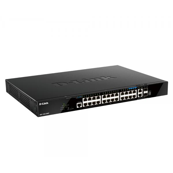 D-Link DGS-1520-28MP/E switch di rete Gestito L3 Gigabit Ethernet (10/100/1000) Supporto Power over Ethernet (PoE) 1U Nero