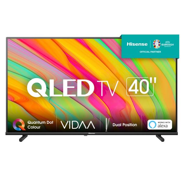 Hisense TV QLED FHD 40” 40A5KQ Smart TV, Wifi, Quantum Dot Colour, USB Type-C, Stand Reclinabile