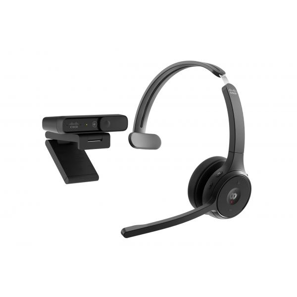 Cisco Headset 722 - Cuffie con microfono - over ear - Bluetooth - senza fili - nero carbonio - Cisco Webex Certified