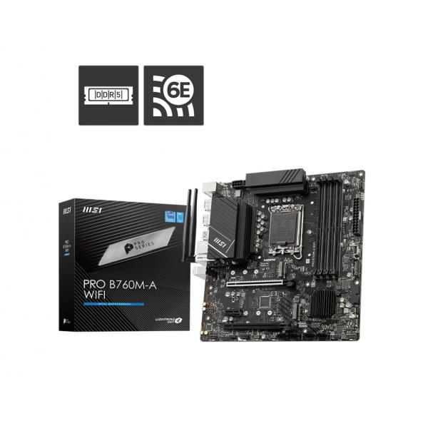 MSI PRO B760M-A WIFI scheda madre Intel B760 LGA 1700 micro ATX (MB INT LGA1700 B760M-A WIFI D5 M-ATX)