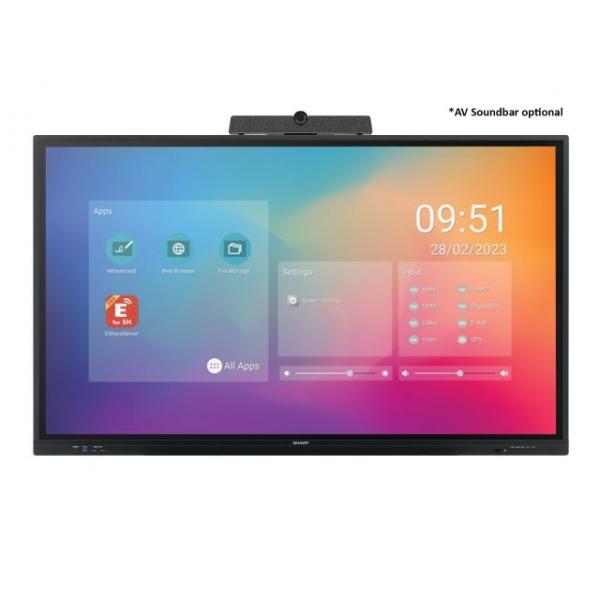 Sharp PN-LC652 Pannello piatto per segnaletica digitale 165,1 cm (65") LCD Wi-Fi 450 cd/m² 4K Ultra HD Nero Touch screen Processore integrato Android 11 16/7