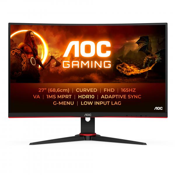 AOC G2 C27G2E/BK Monitor PC 68,6 cm [27] 1920 x 1080 Pixel Nero, Rosso (27 Curved FHD 165Hz Gaming monitor)