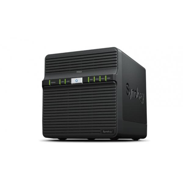 Synology DS423 NAS Collegamento ethernet LAN Nero RTD1619B (Synology DS423 16TB [Synology HAT5300] 4 bay - a Secure Sharing and Syncing Safely access and share files and media from anywhere; and keep friends; partners; or collaborators on the same page - Realtek RTD1619B 4-core [4-thread] 1.7 GHz; 2 GB DDR4; 2 x 1GbE RJ-45 [2year warranty])